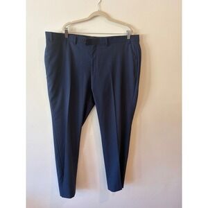 Lauren Ralph Lauren Mens Navy Dress Pants 42W x 30L Flat Front Stretch Trousers